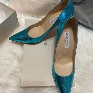 Jimmy Choo Size 38 EU/ 8 US Metallic Blue High Heels